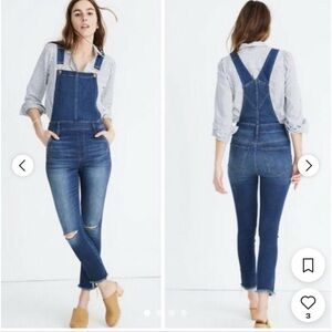 Madewell blue dungaree denim overalls size medium